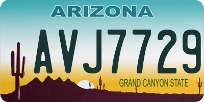 AZ license plate AVJ7729
