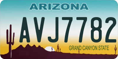 AZ license plate AVJ7782