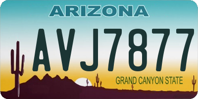 AZ license plate AVJ7877