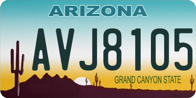AZ license plate AVJ8105
