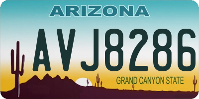 AZ license plate AVJ8286