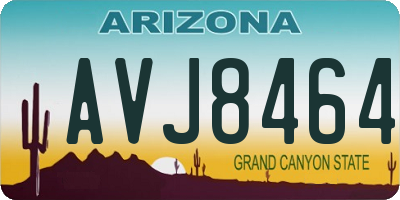 AZ license plate AVJ8464