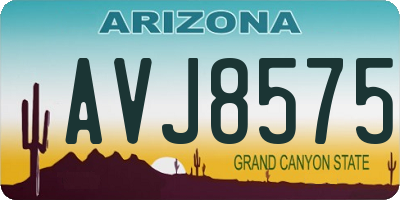 AZ license plate AVJ8575