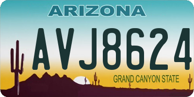 AZ license plate AVJ8624