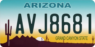 AZ license plate AVJ8681