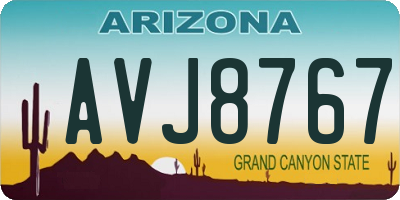 AZ license plate AVJ8767
