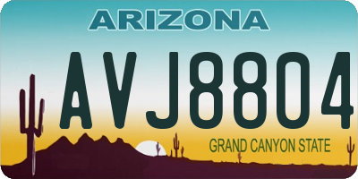 AZ license plate AVJ8804