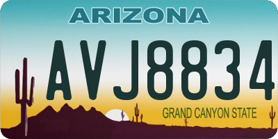AZ license plate AVJ8834