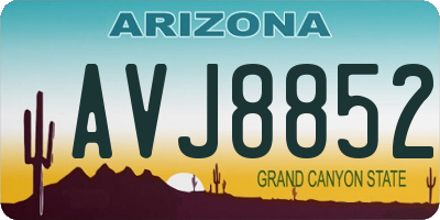 AZ license plate AVJ8852