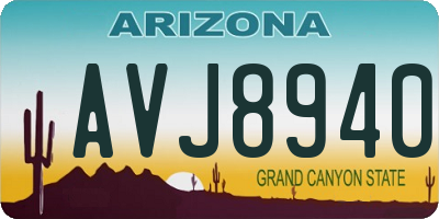 AZ license plate AVJ8940