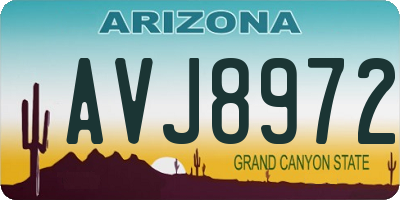 AZ license plate AVJ8972