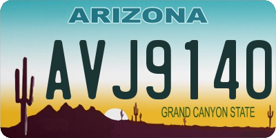 AZ license plate AVJ9140