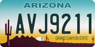 AZ license plate AVJ9211