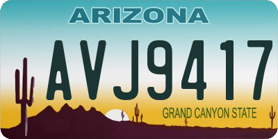 AZ license plate AVJ9417