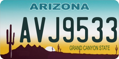 AZ license plate AVJ9533