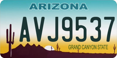 AZ license plate AVJ9537