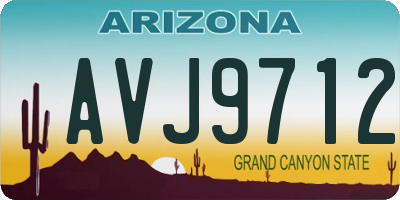 AZ license plate AVJ9712