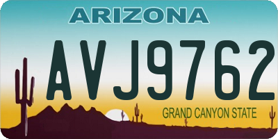 AZ license plate AVJ9762
