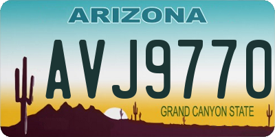 AZ license plate AVJ9770