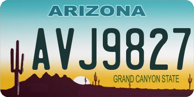AZ license plate AVJ9827