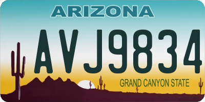 AZ license plate AVJ9834