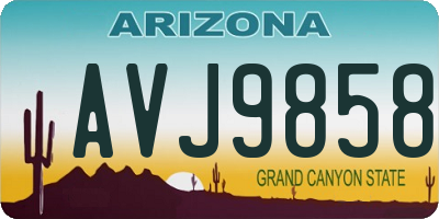 AZ license plate AVJ9858
