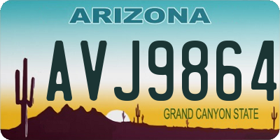 AZ license plate AVJ9864