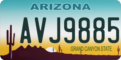 AZ license plate AVJ9885