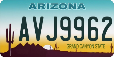 AZ license plate AVJ9962