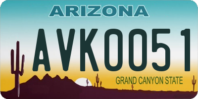AZ license plate AVK0051