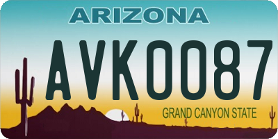 AZ license plate AVK0087