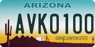 AZ license plate AVK0100