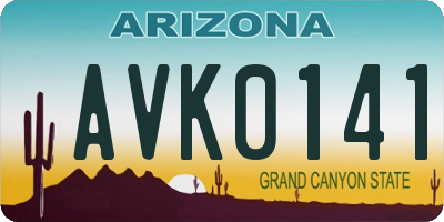 AZ license plate AVK0141