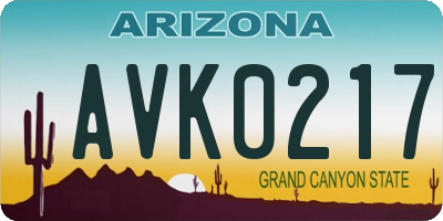 AZ license plate AVK0217