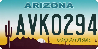 AZ license plate AVK0294