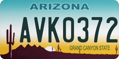 AZ license plate AVK0372