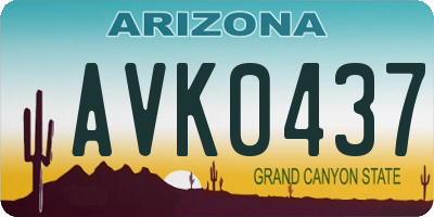 AZ license plate AVK0437