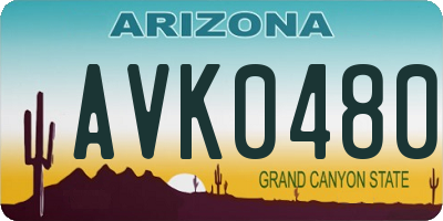 AZ license plate AVK0480