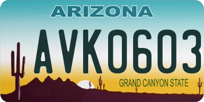 AZ license plate AVK0603