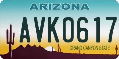 AZ license plate AVK0617