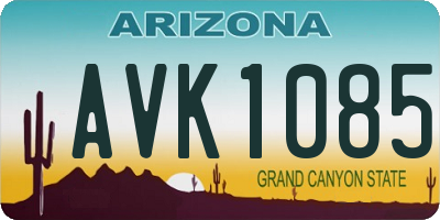 AZ license plate AVK1085