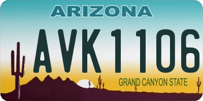 AZ license plate AVK1106