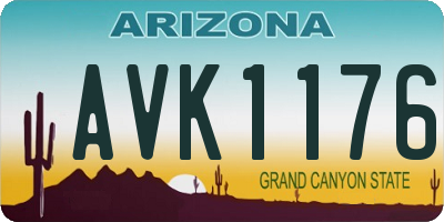 AZ license plate AVK1176