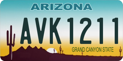 AZ license plate AVK1211