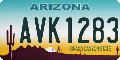 AZ license plate AVK1283