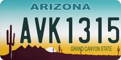 AZ license plate AVK1315