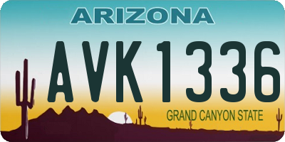 AZ license plate AVK1336