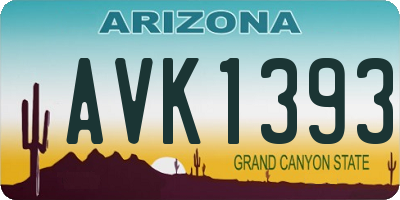 AZ license plate AVK1393