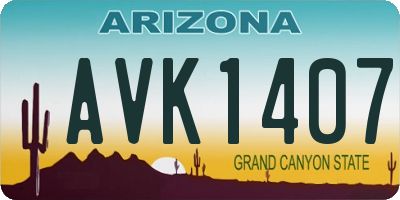 AZ license plate AVK1407