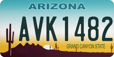 AZ license plate AVK1482